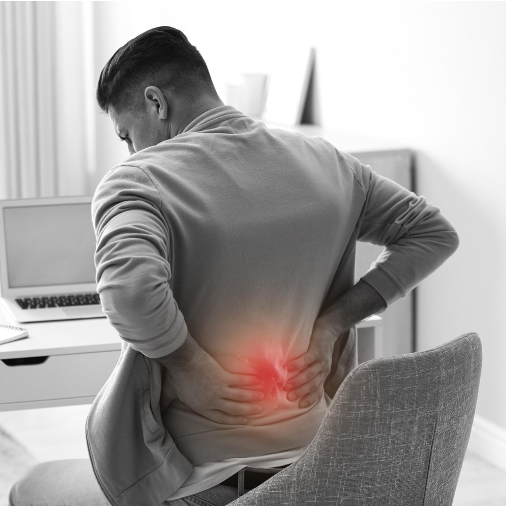 Back pain areas highlighted